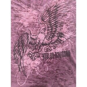 Harley Davidson Purple Burnout Eagle T-Shirt Size L Motor City Farmington Hills